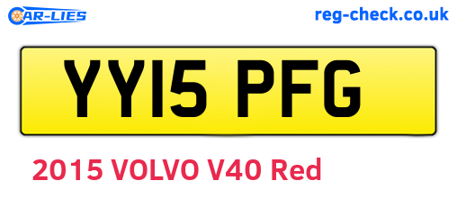 YY15PFG are the vehicle registration plates.