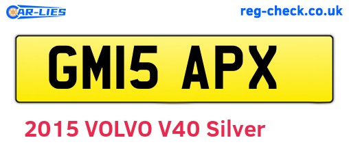 GM15APX are the vehicle registration plates.