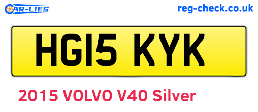 HG15KYK are the vehicle registration plates.