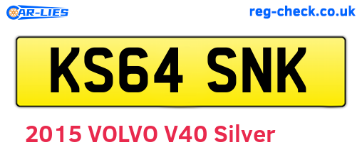 KS64SNK are the vehicle registration plates.