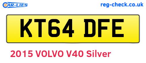 KT64DFE are the vehicle registration plates.