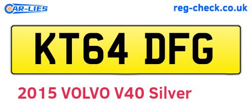 KT64DFG are the vehicle registration plates.