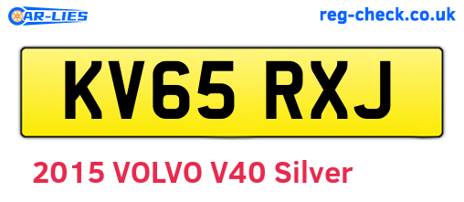 KV65RXJ are the vehicle registration plates.