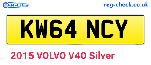 KW64NCY are the vehicle registration plates.