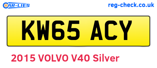 KW65ACY are the vehicle registration plates.