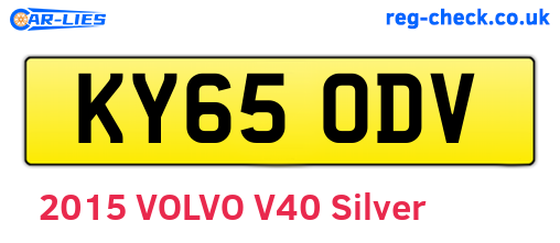 KY65ODV are the vehicle registration plates.