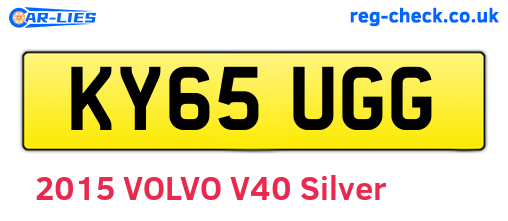 KY65UGG are the vehicle registration plates.