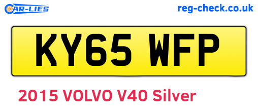 KY65WFP are the vehicle registration plates.