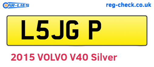 L5JGP are the vehicle registration plates.