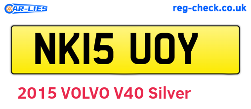 NK15UOY are the vehicle registration plates.