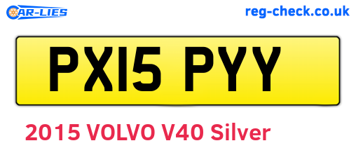 PX15PYY are the vehicle registration plates.