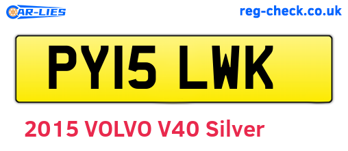 PY15LWK are the vehicle registration plates.
