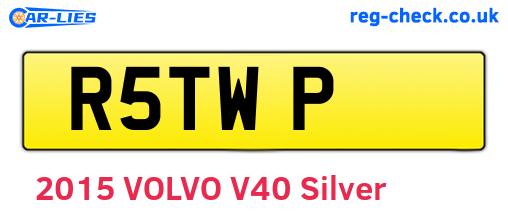 R5TWP are the vehicle registration plates.