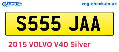 S555JAA are the vehicle registration plates.