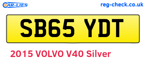 SB65YDT are the vehicle registration plates.