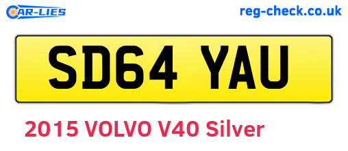 SD64YAU are the vehicle registration plates.