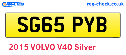 SG65PYB are the vehicle registration plates.