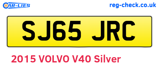 SJ65JRC are the vehicle registration plates.