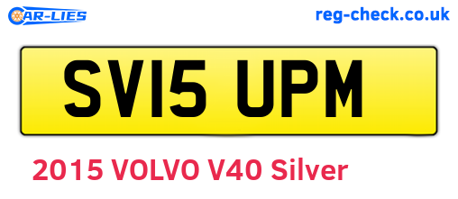 SV15UPM are the vehicle registration plates.