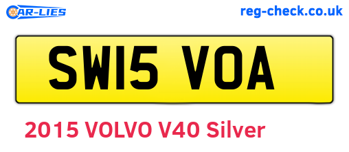 SW15VOA are the vehicle registration plates.