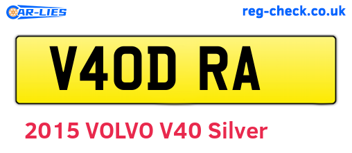 V40DRA are the vehicle registration plates.