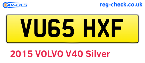 VU65HXF are the vehicle registration plates.