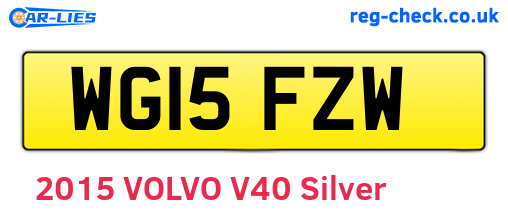 WG15FZW are the vehicle registration plates.
