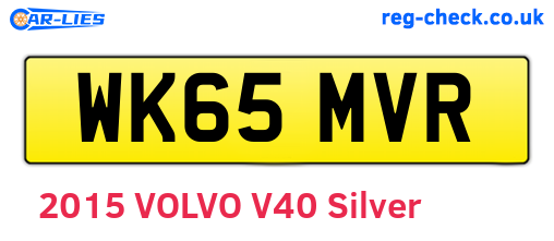 WK65MVR are the vehicle registration plates.
