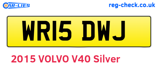 WR15DWJ are the vehicle registration plates.