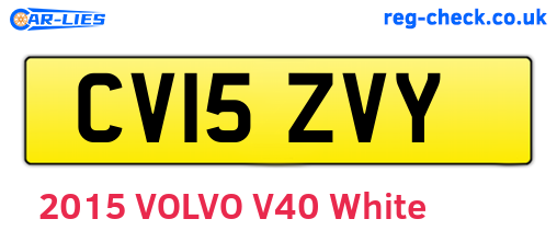 CV15ZVY are the vehicle registration plates.