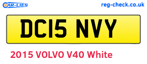 DC15NVY are the vehicle registration plates.