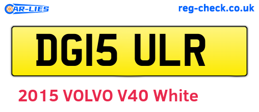 DG15ULR are the vehicle registration plates.