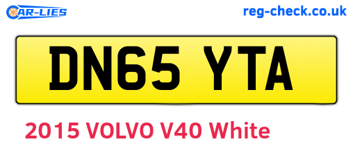 DN65YTA are the vehicle registration plates.