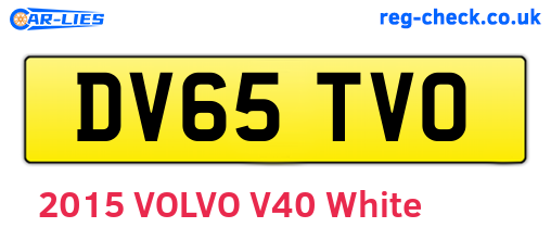 DV65TVO are the vehicle registration plates.