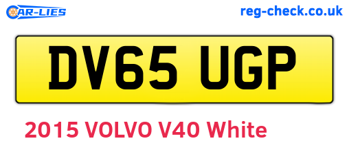 DV65UGP are the vehicle registration plates.