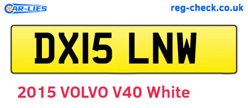 DX15LNW are the vehicle registration plates.