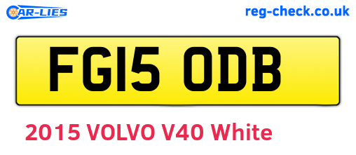 FG15ODB are the vehicle registration plates.