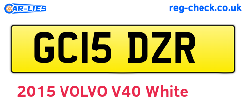 GC15DZR are the vehicle registration plates.
