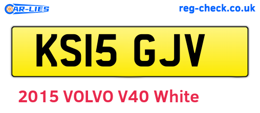 KS15GJV are the vehicle registration plates.