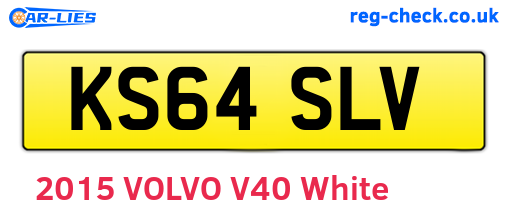 KS64SLV are the vehicle registration plates.
