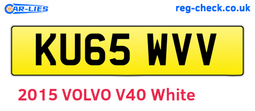 KU65WVV are the vehicle registration plates.
