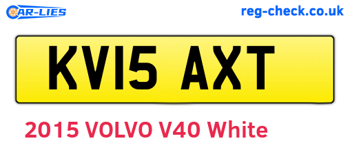 KV15AXT are the vehicle registration plates.