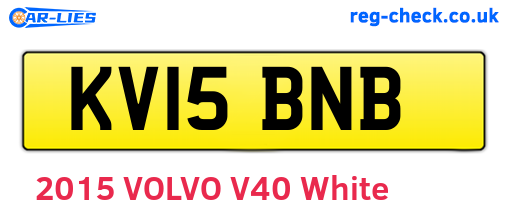 KV15BNB are the vehicle registration plates.