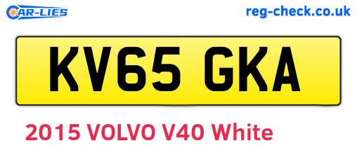 KV65GKA are the vehicle registration plates.