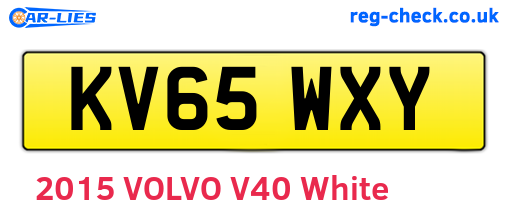 KV65WXY are the vehicle registration plates.