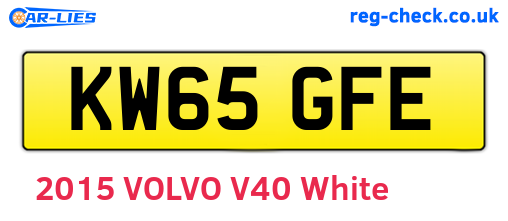 KW65GFE are the vehicle registration plates.