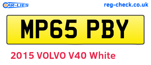 MP65PBY are the vehicle registration plates.