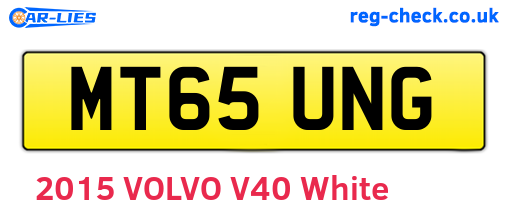 MT65UNG are the vehicle registration plates.