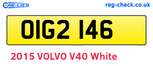 OIG2146 are the vehicle registration plates.