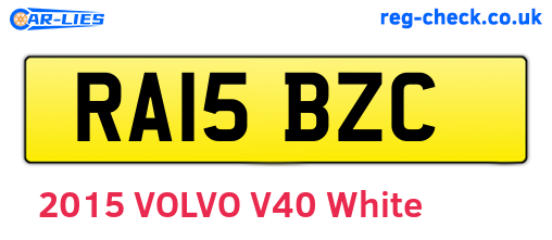RA15BZC are the vehicle registration plates.